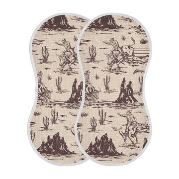 Mazeann Western American Cowboy Burp Cloths Baby Boys Girls Absorbent Soft Cotton Burping Cloths Rags 2 Pack