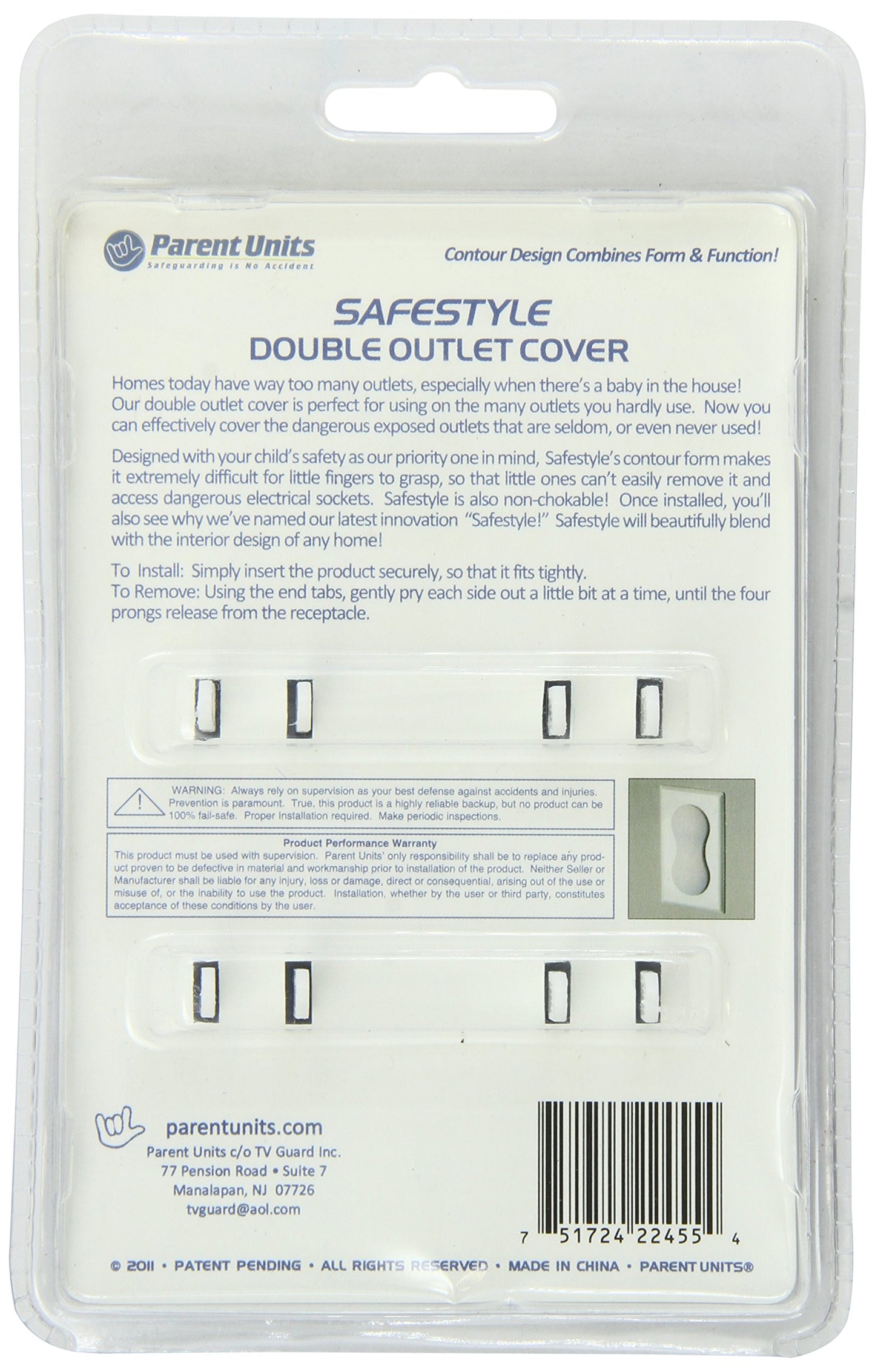 Parent Units Safestyledouble Outlet Cover, 2-Count