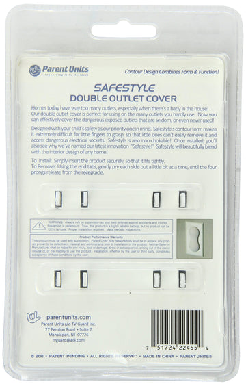 Parent Units Safestyledouble Outlet Cover, 2-Count