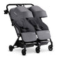 Mompush Lithe Double Ultralight Stroller, Side by Side with Two Large Recline Seats, Easy Fold Twin Stroller