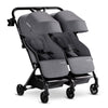 Mompush Lithe Double Ultralight Stroller, Side by Side with Two Large Recline Seats, Easy Fold Twin Stroller