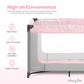 Dream On Me Zodiak Portable Playard In Grey And Pink, Lightweight, Packable And Easy Setup Baby Playard, Breathable Mesh Sides A