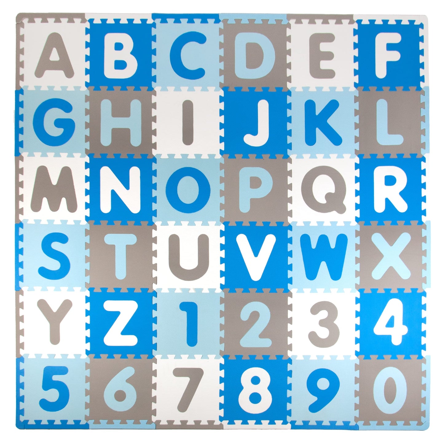 Tadpoles Foam Playmats for Kids, 36 Interlocking Tiles Teach the ABCs and Numbers 0-9, Total Floor Coverage 74    x 74    (36 Sq