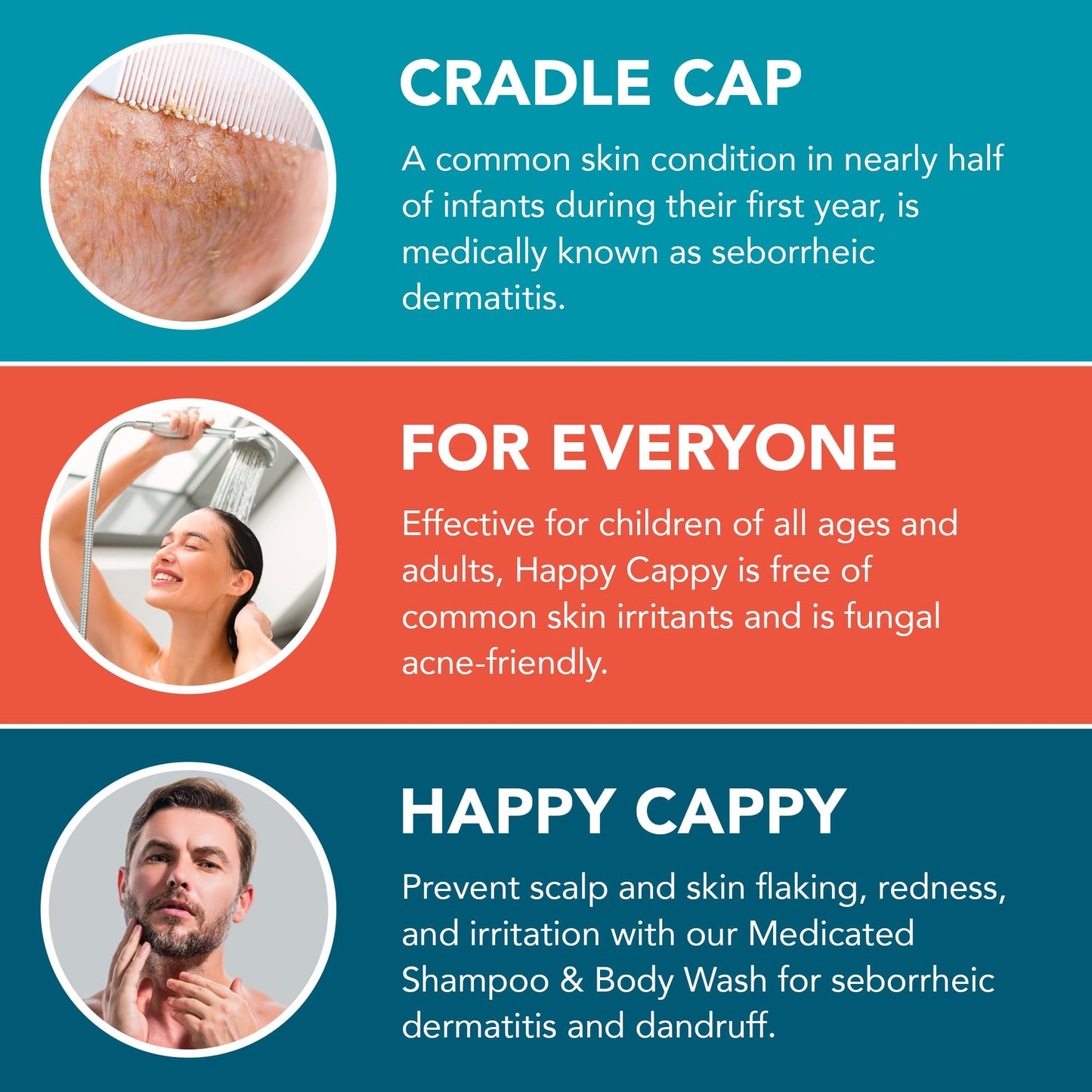Happy Cappy Medicated Shampoo And Body Wash And Beanie Brush Bundle - Baby Dandruff Shampoo, Helps Cradle Cap And Seborrheic Der