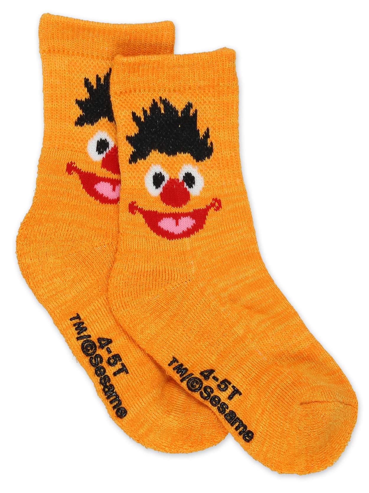 Sesame Street Elmo Baby Toddler Boys Girls 6 Pack Crew Socks With Grippers (4-5T, Multicolor)