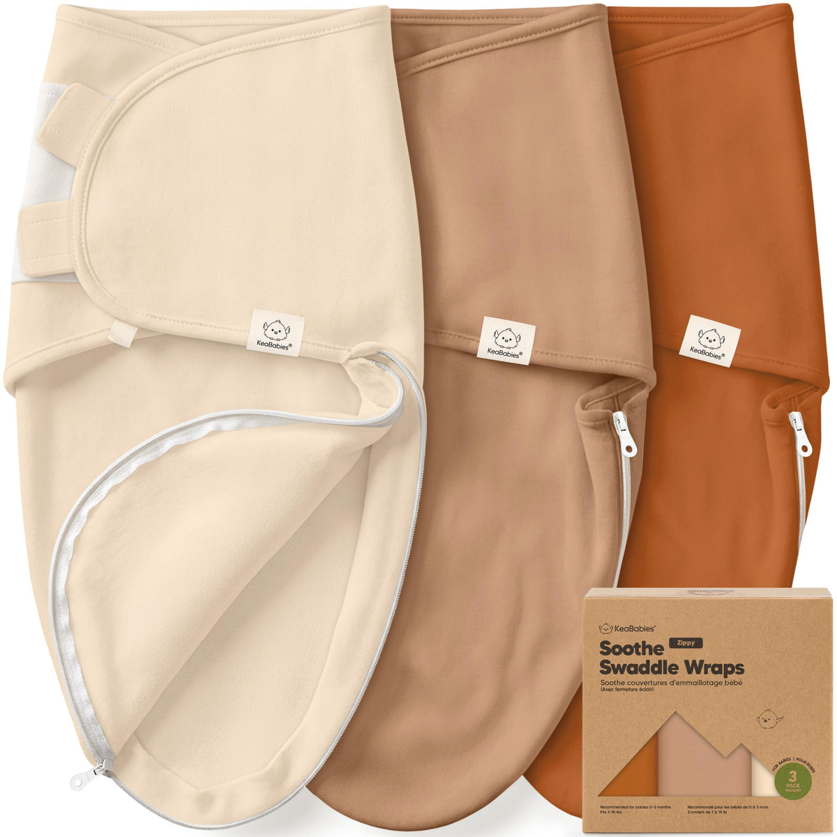 Baby Swaddle Sleep Sacks with Zipper  3Pack Swaddles for Newborns 03 Months, Infant, Baby Girls, Boys, Soft & Durable Newborn