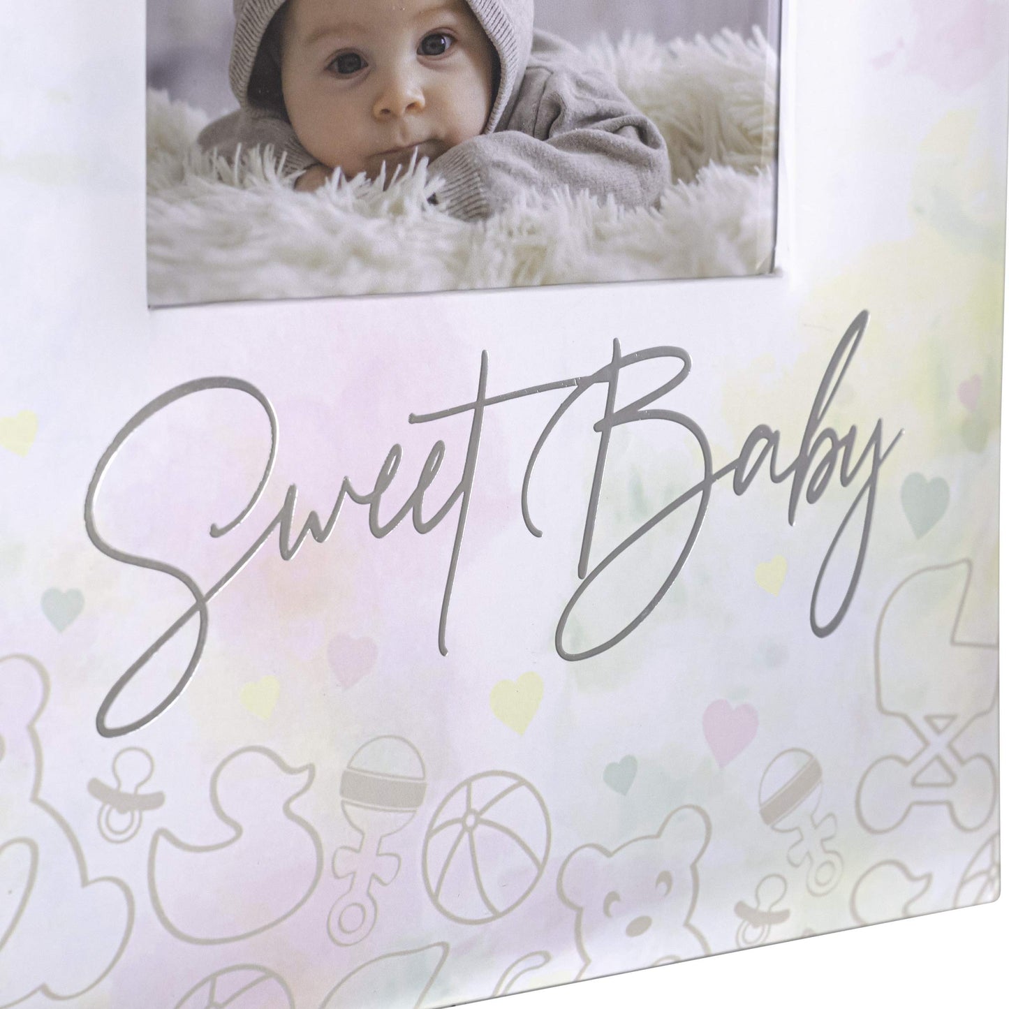 Malden International Designs 2 Up 4X6 Photo Album With Memo Writing Area Sweet Baby Watercolor Cover Book Bound White