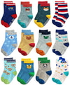 Trendy Dukaan Baby BoyS Cotton Anti Slip Grip Regular Socks (Colours And Design May Vary; 3-6 Months) - Multipack Of 6 Pairs