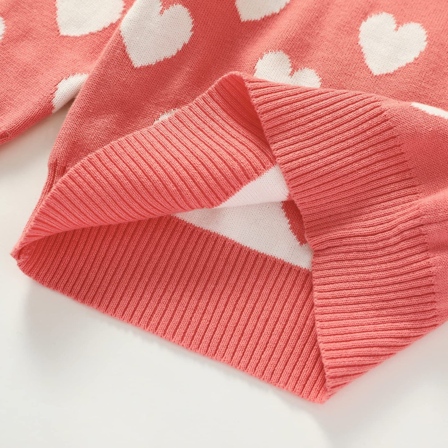 Baby Girl Valentine'S Day Outfit Toddler Kids Love Long Sleeve Knit Sweater Crewneck Pullover Sweatshirt Tops (L-Pink, 18-24 Mon