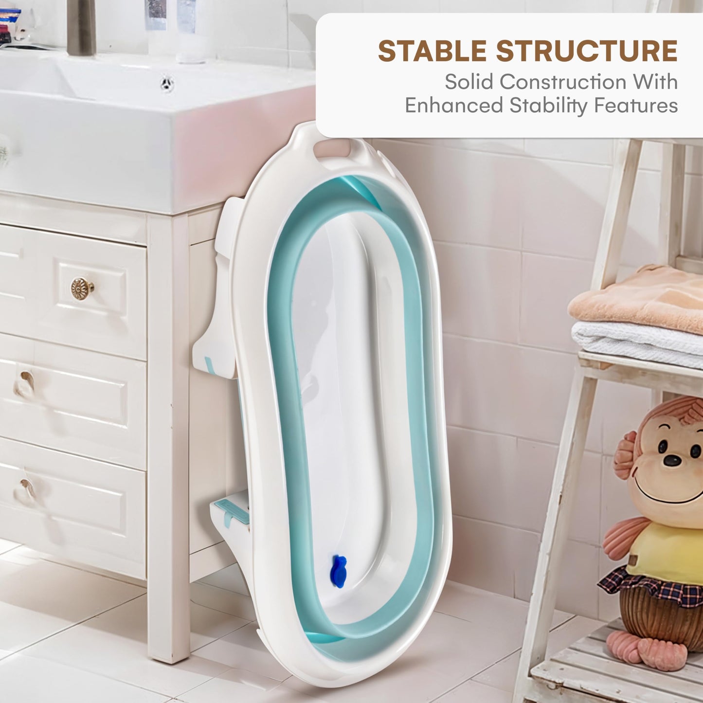 Childlike Behavior Portable Foldable Bathtub For Babies, Newborns, Infants, Toddlers - Collapsible, Folding Baby Soaking Bath Tu