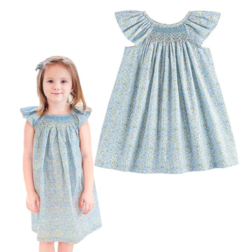 Simplee Kids Baby Floral Dress - Toddler Smocking Dress For Little Girls - Casual Floral Print Sundress For Spring/Summer - 24M-