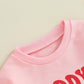 Fiomva Valentines Day Baby Girl Outfit Newborn Bubble Romper Toddler Crewneck Sweatshirt Infant Cute T Shirt Clothes (C1 Daddy'S