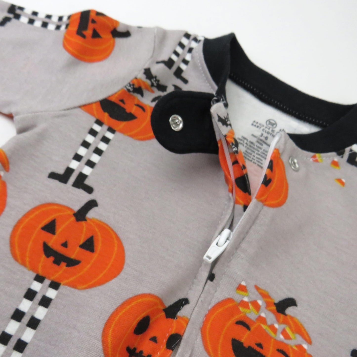 Honestbaby Baby Celebration Sleep & Play Footed One-Piece Pajama Sleeper 100% Organic Cotton, Pippi Long Pumpkin, 6-9 Months