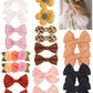 Doboi Baby Girl Hair Clips 20Pcs Baby Girl Bows Flower Cotton Prints Hair Accessories Fully Lined Alligator Hair Clips For Girls