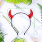Bonnie Z. Leonardo Glossy Devil Horns Headband Red
