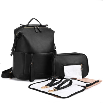 ARDIKAMA Diaper Bag Backpack Leather Backpack for Women Travel Baby Bag Mother Outdoor Backpack with Changing Pad Stroller Strap