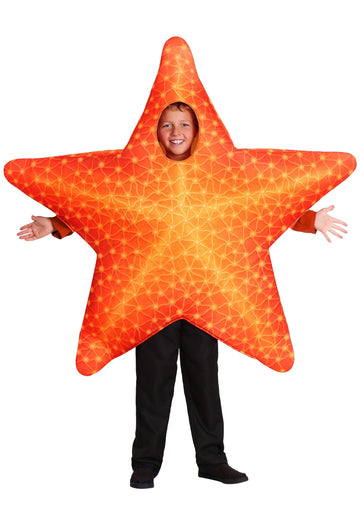Kid's Orange Starfish Costume Tunic for Ocean Theme School Events Halloween or Under the Sea Dress Up Standard