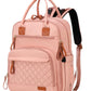 LORADI 18 Pockets Large Diaper Bag Backpack with 4 Insulated Pockets and Stroller Clips, Baby Shower Essentials (Pink, Large)