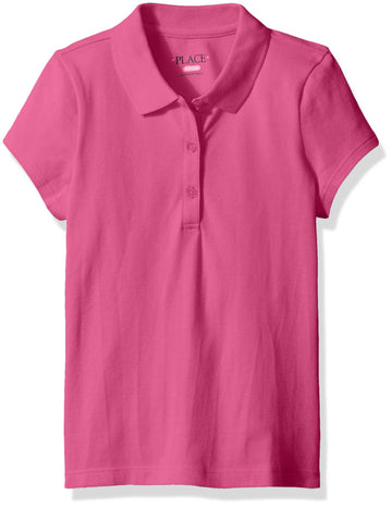 The Children'S Place Girls Uniform Pique Polo Shirt, Aurora Pink, 10 12 Us