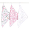 Aden + Anais Classic Boutique Washcloth Set, Super Soft 100% Cotton Muslin, 3-Pack, Ma Fleur