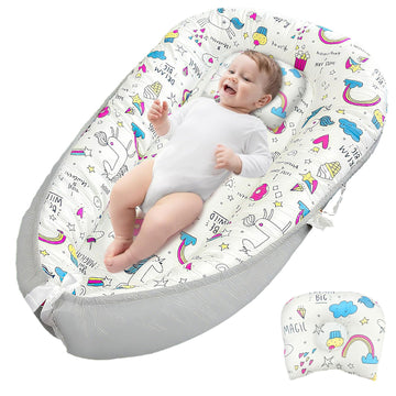 JIFTOK Baby Nests Lounger for Newborn, Snuggle Bassinet for 0-24M, Breathable Portable Co Bed, Baby Essentials Adjustable Infant