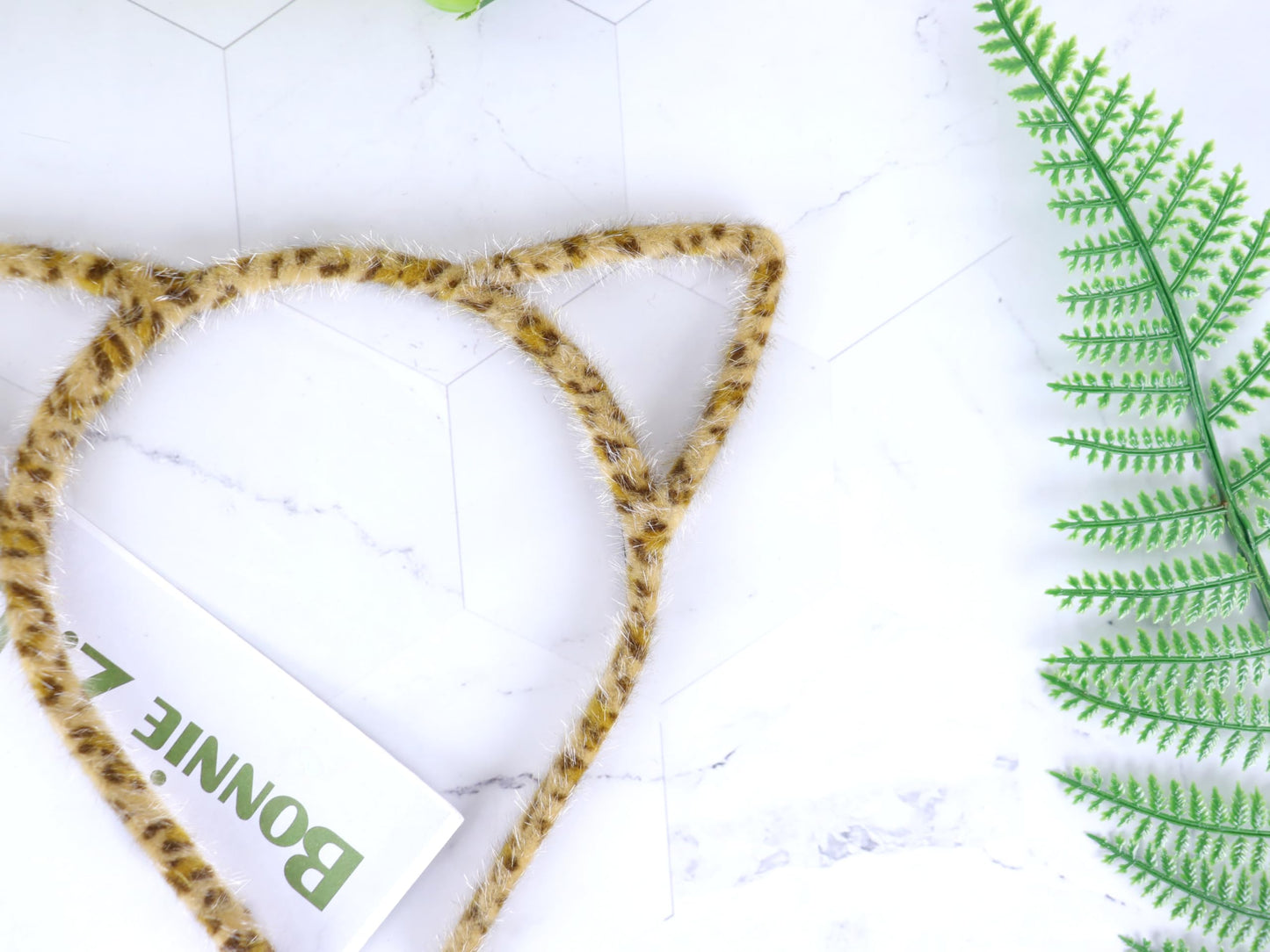 Bonnie Z. Leonardo Furry Cat Ears Headband Golden Leopard