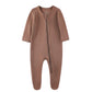 O2 Baby Baby Boys Girls Organic Cotton Zip Front Sleeper Pajamas, Footed Sleep  'N Play(Newborn, Brown)