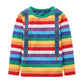 Baby Boys Rainbow Striped Tshirts Kids Boys Long Sleeve Cotton Shirts Unisex Crew Neck T-Shirts For Halloween Rainbow Straps 2T