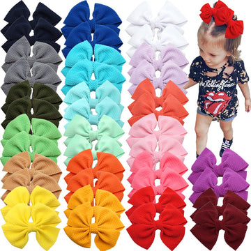 C  Llot 40 Pieces 4' Hair Bows Alligator Hair Clips For Baby Girls Toddlers Children Photographic Hair Accessories (20 Colors I