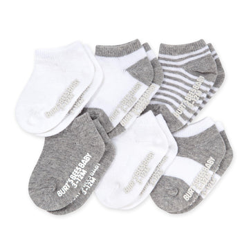 Burt'S Bees Baby Baby Socks Ankle Or Crew Height Made With Soft Organic Cotton - 6 Packs With Non-Slip Grips For Babies And Newb