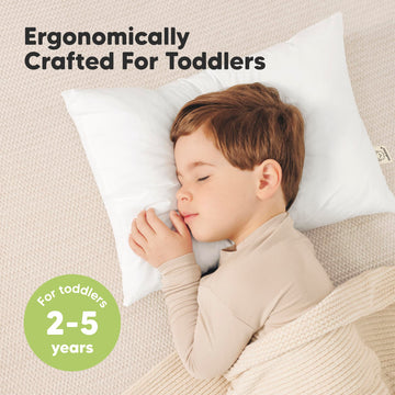 2-Pack Toddler Pillow - Soft Organic Cotton Toddler Pillows For Sleeping - 14X20 Jumbo Pillow For Kids - Kids Pillows For Sleepi