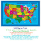 Natural Learning Children'S Placemat (2 Placemats: Usa/Europe Centered World Map; Multiplication And Division 2-In-1)