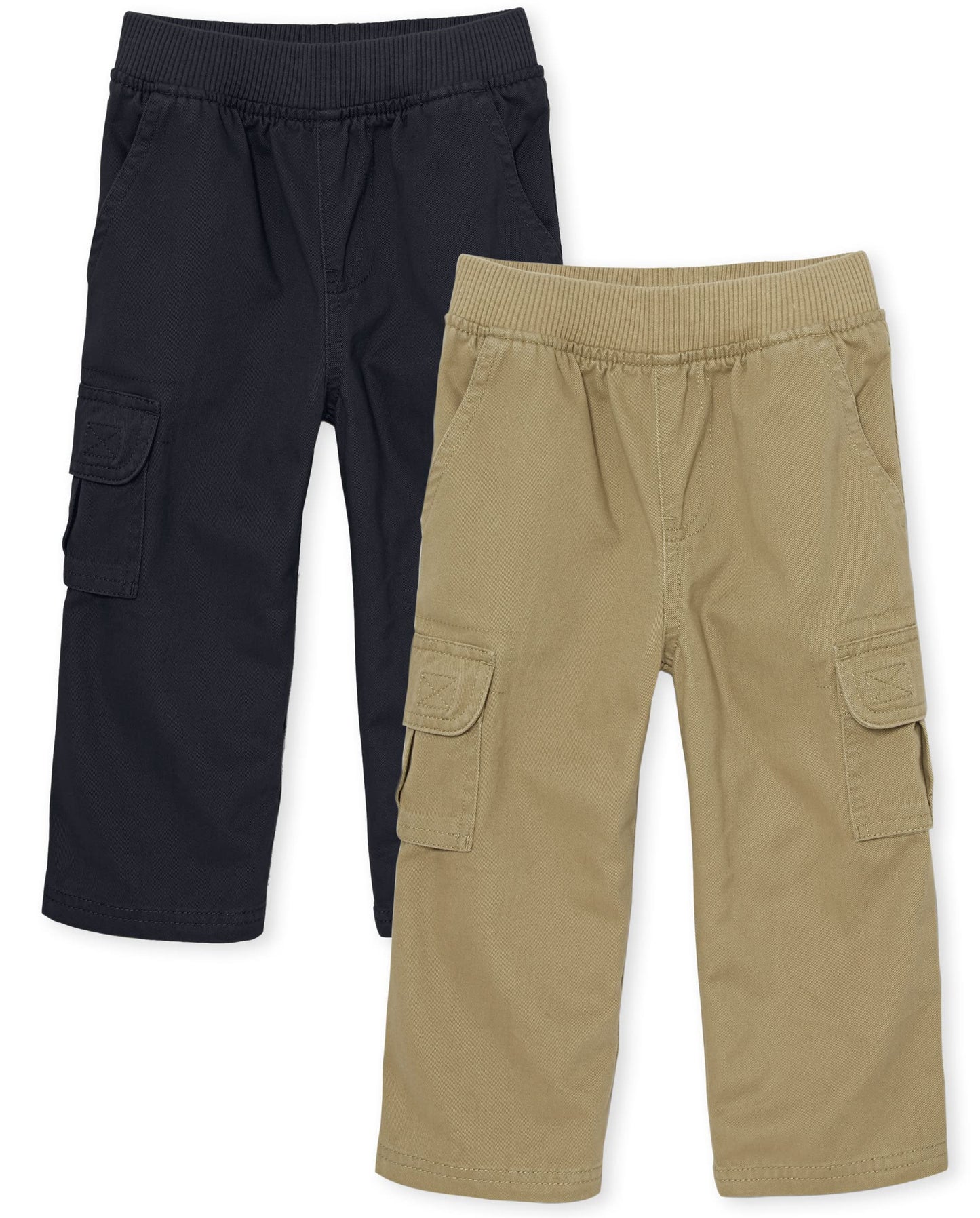 The Children'S Place Baby Boys And Toddler Boys Pull On Cargo Pants, Flax/New Navy, 9-12 Months