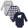 Hudson Baby Unisex Baby Cotton Long-Sleeve Bodysuits, Polar Bear, 6-9 Months