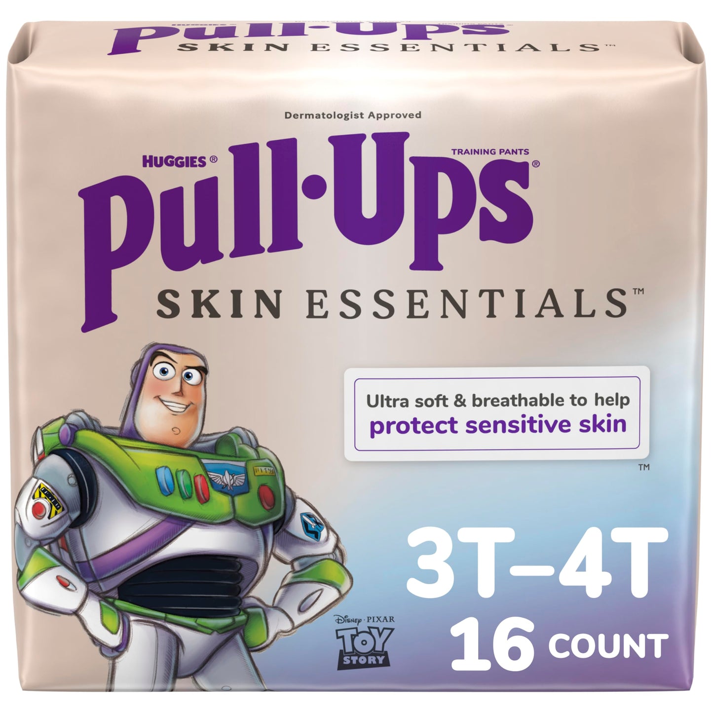Pull-Ups Boys' Skin Essentials Potty Training Pants, Training Underwear, 3T-4T (32-40 Lbs), 16 Ct