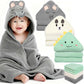 Sublaga 12 Pcs Baby Towels and Washcloths Set, Hooded Baby Towel, Soft and Absorbent Baby Bath Towels, 3 PCS Cute 32x32 in Baby 