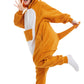 Canasour Kangaroo Onesie Halloween Kids Cosplay Costume For Girls Animal Unisex Outfuit One Piece Hooded Soft Pajamas Orange Par