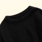 Baby Girl Boy Knit Sweater Blouse Pullover Sweatshirt Warm Crewneck Long Sleeve Tops For Infant Toddler (A-Black, 3-6 Months)