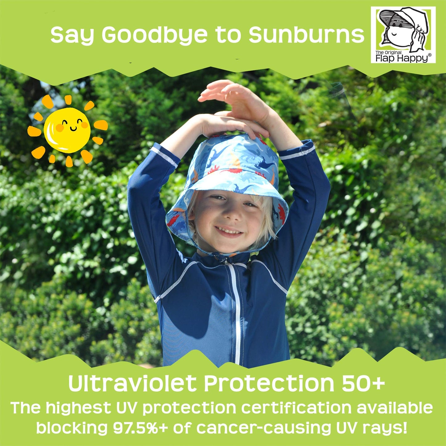 Flap Happy Baby Toddler Girls' Upf 50+ Bucket Hat, Vanilla Stripe Seersucker, X-Large (2Yrs+)