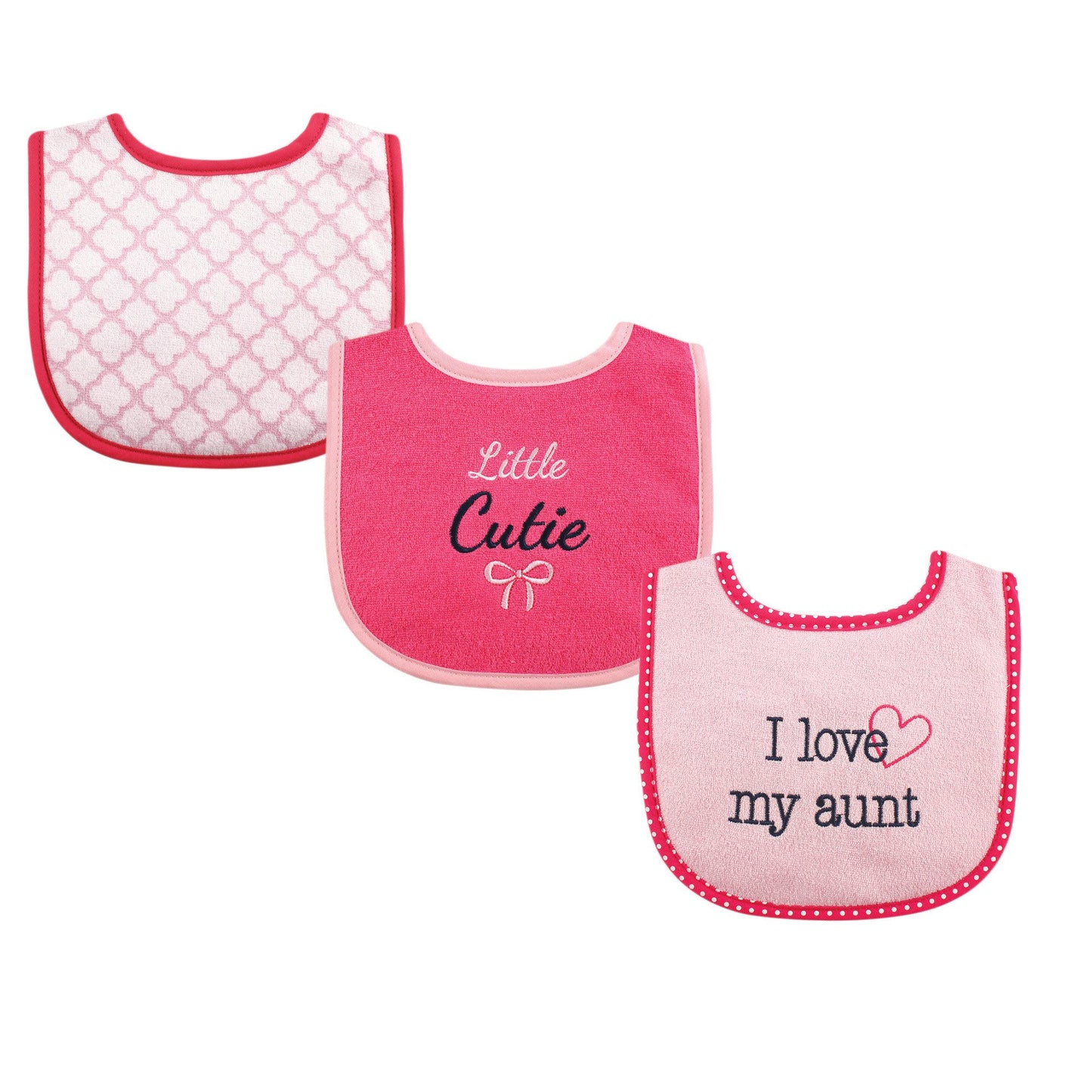 Luvable Friends Unisex Baby Cotton Drooler Bibs With Fiber Filling, Girl Aunt, One Size