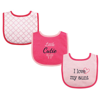 Luvable Friends Unisex Baby Cotton Drooler Bibs With Fiber Filling, Girl Aunt, One Size