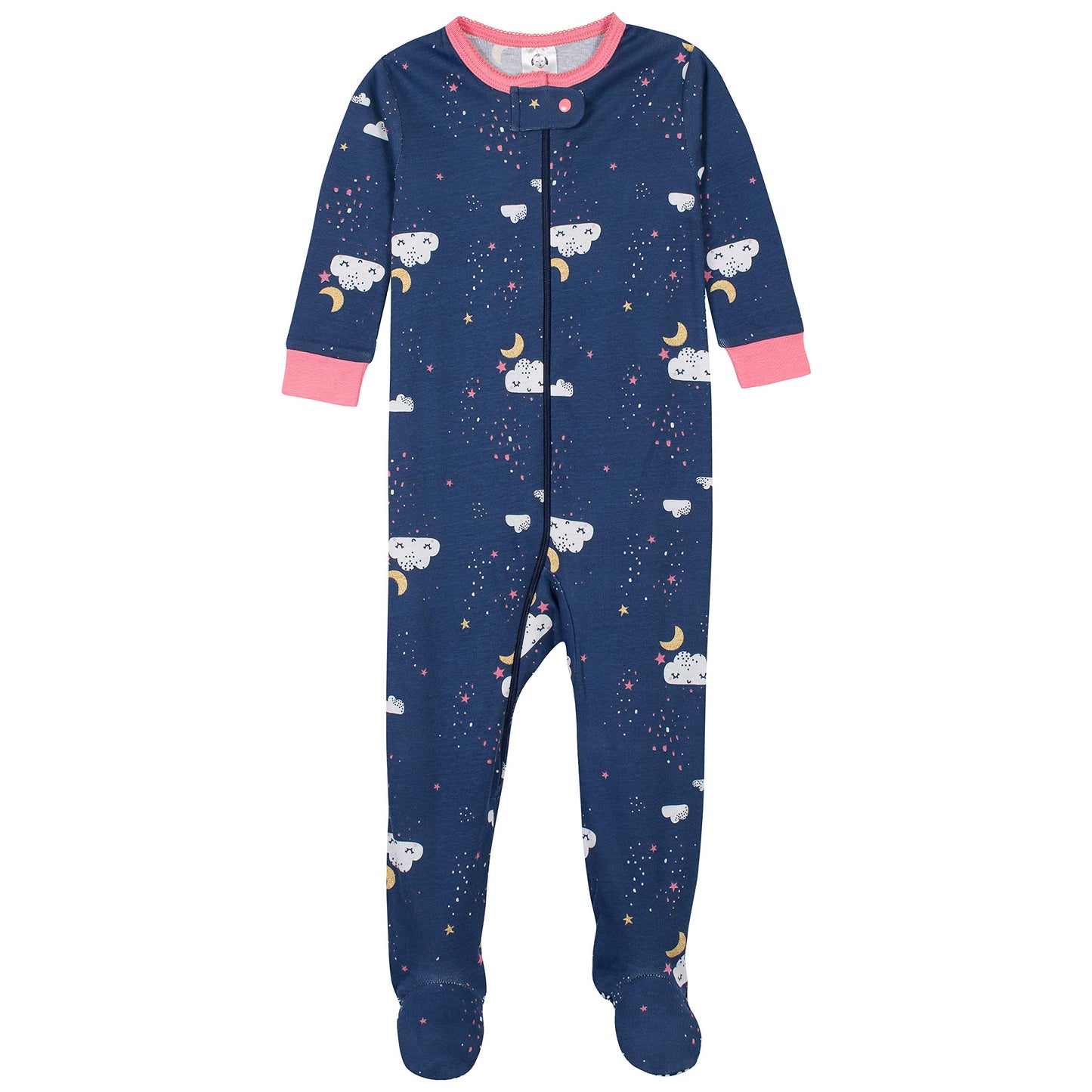 Gerber Baby Girls' 4-Pack Footed Pajamas, Dreams Rainbows Pink, 12 Months