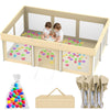 Foldable Large Baby Playpen for Babies and Toddlers, 50  71 Portable Playard with Carry Bag & 100 Ocean Balls, Indoor & Outdoor 