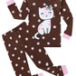 Family Feeling Baby Girls Cat Pajamas Long Sleeve Cotton Brown Infant Kid 18-24 Monthes