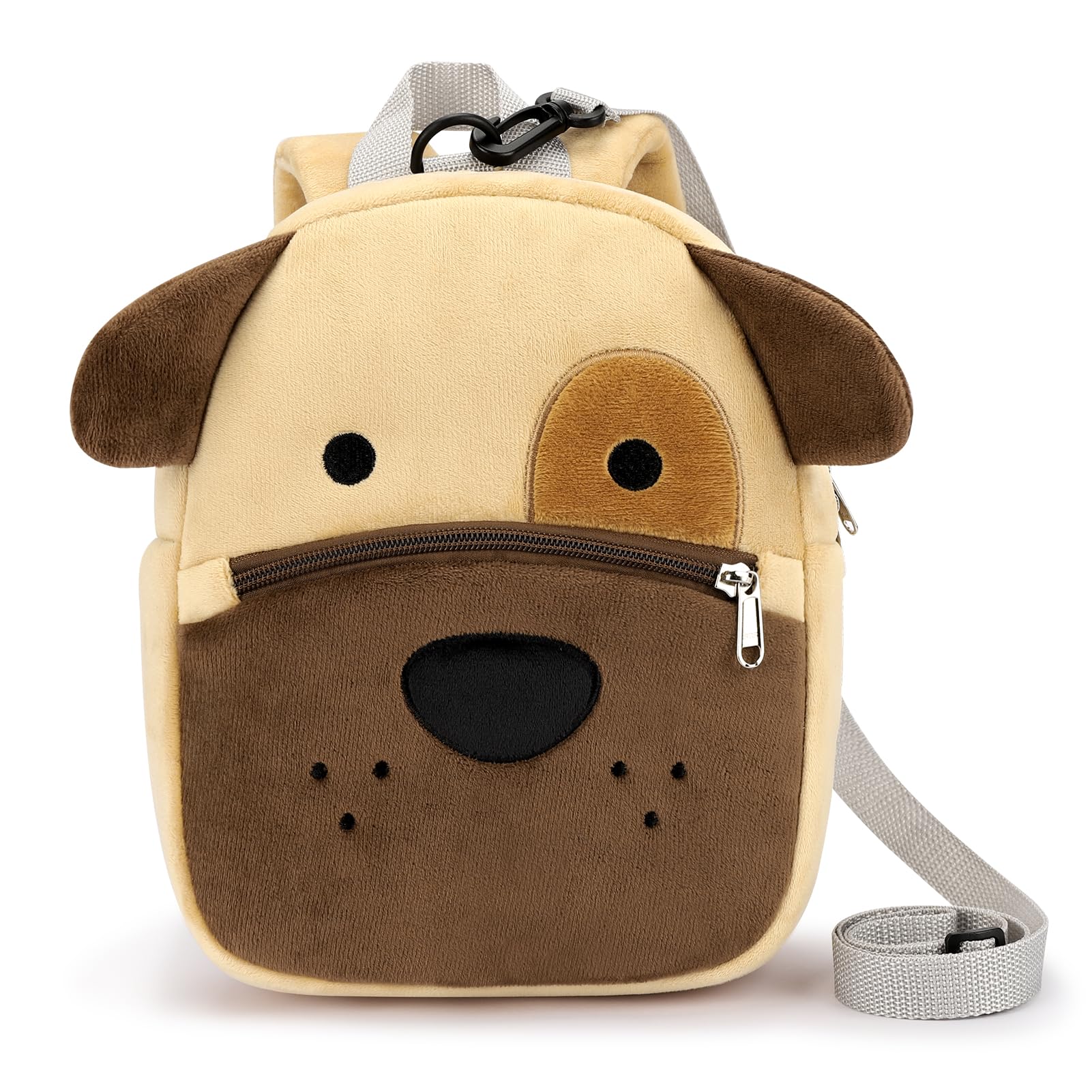 mibasies Toddler Backpacks for Girls 2-4: Cute Puppy Plush Backpack - 3D Animal Cartoon Mini Travel Bag -10 inch Backpack Leash 