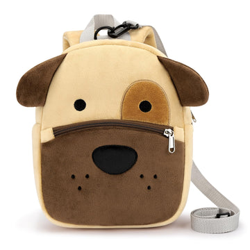 mibasies Toddler Backpacks for Girls 2-4: Cute Puppy Plush Backpack - 3D Animal Cartoon Mini Travel Bag -10 inch Backpack Leash 