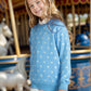 Boboyoyo Girls Sweaters Cotton Kids Heart Sweater Valentine Holiday Pullover Teen Clothes Crew Neck Knit Top Long Sleeve Light B
