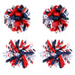 4Th Of July Korker Hair Bow Clips Girls Patriotic Curly Corker Cheer Pompom Loopy Bow Alligator Barrettes Red White Blue Stars S