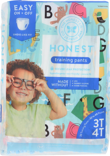 The Honest Honest Training Pants, Animal Abcs, 3T-4T, 23 Count