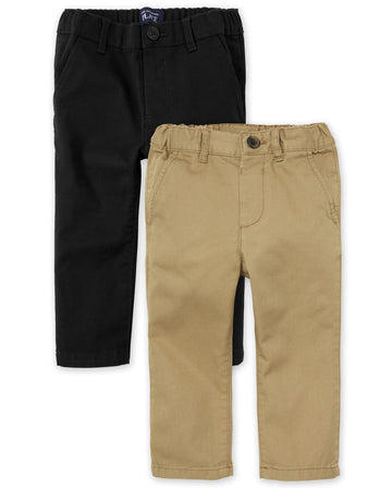 The Children'S Place,Baby-Boys,And Toddler Boys Stretch Skinny Chino Pants,Flax/Black 2 Pack,4T